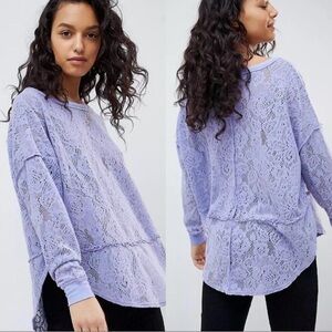 Free People Glacier Not Cold Lace Top